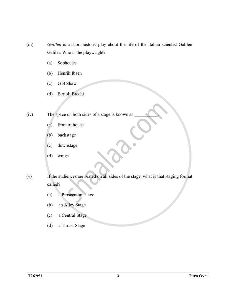 Drama 2025-2026 ICSE Class 10 - CISCE (Council for the Indian School Certificate Examinations) question paper with PDF download
