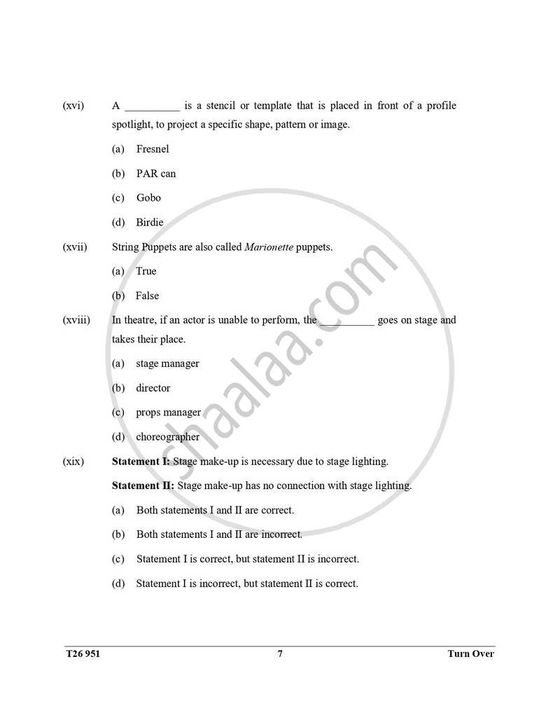 Drama 2025-2026 ICSE Class 10 - CISCE (Council for the Indian School Certificate Examinations) question paper with PDF download
