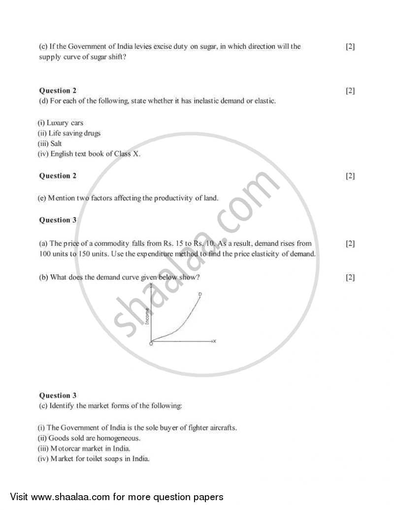 Economic Applications 2006-2007 ICSE Class 10  - CISCE (Council for the Indian School Certificate Examinations) question paper with PDF download