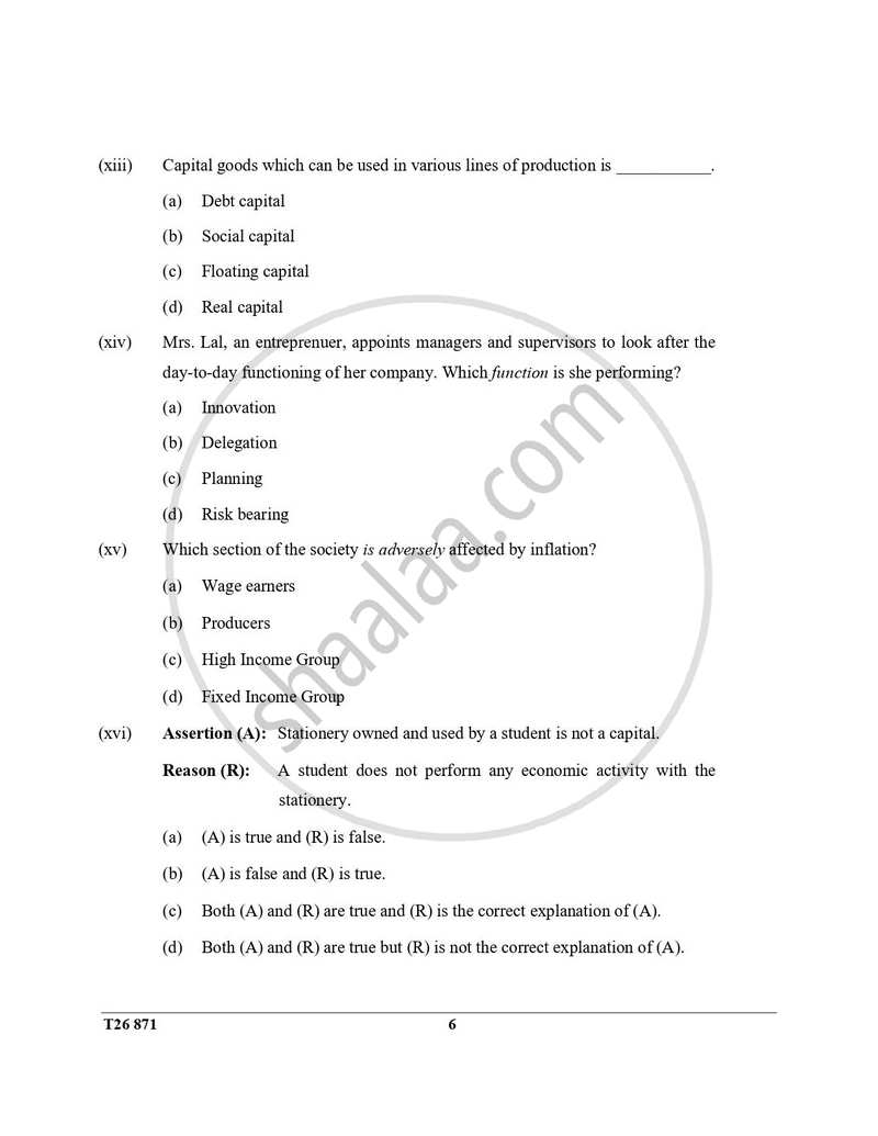 Economic Applications 2025-2026 ICSE Class 10 - CISCE (Council for the Indian School Certificate Examinations) question paper with PDF download