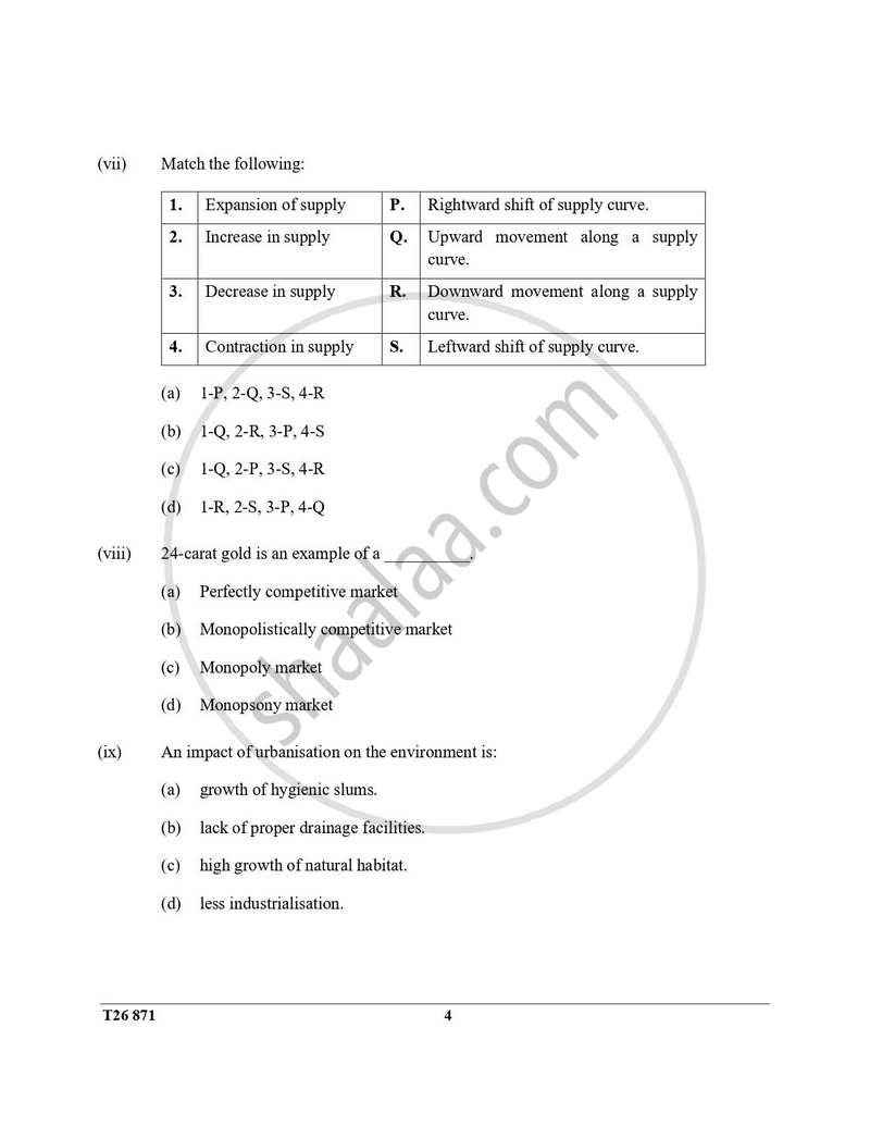 Economic Applications 2025-2026 ICSE Class 10 - CISCE (Council for the Indian School Certificate Examinations) question paper with PDF download