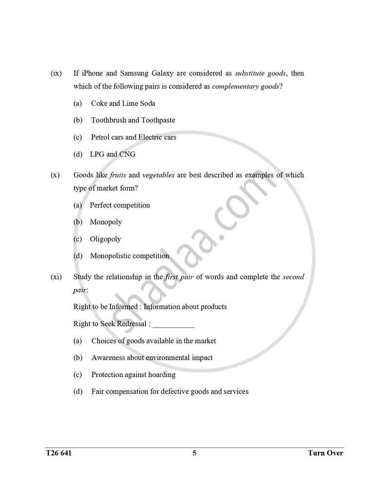 Economics 2025-2026 ICSE Class 10 - CISCE (Council for the Indian School Certificate Examinations) question paper with PDF download
