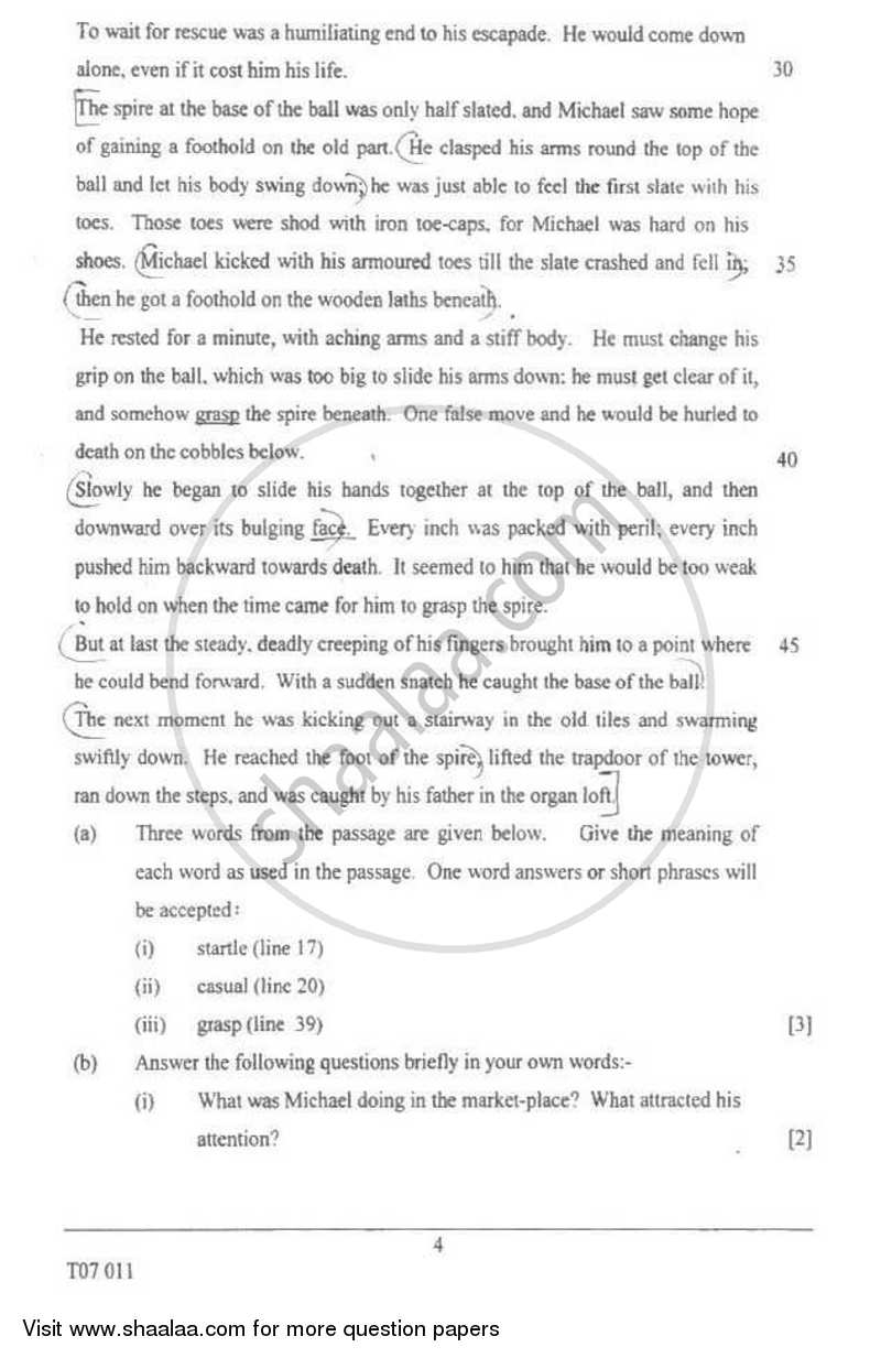 English 1 (English Language) 2006-2007 ICSE Class 10  - CISCE (Council for the Indian School Certificate Examinations) question paper with PDF download