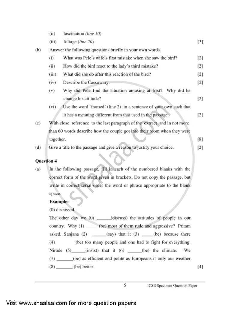 English 1 (English Language) 2016-2017 ICSE Class 10  - CISCE (Council for the Indian School Certificate Examinations) question paper with PDF download