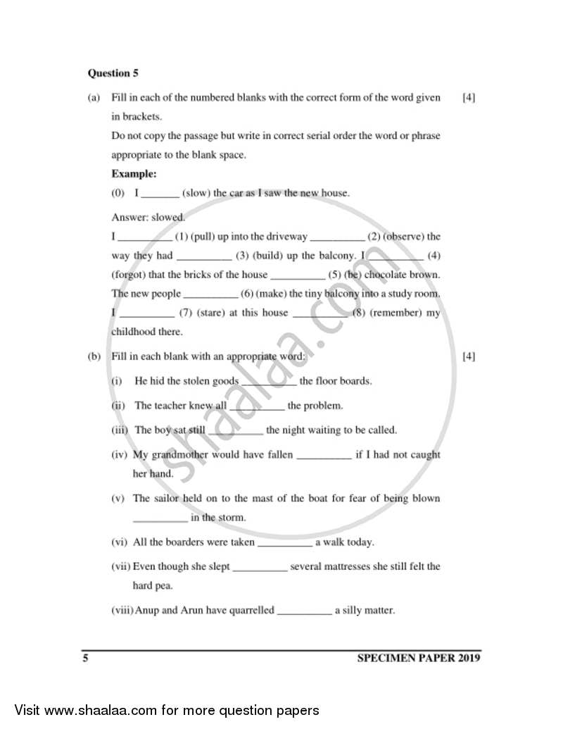 English 1 (English Language) 2018-2019 ICSE Class 10  - CISCE (Council for the Indian School Certificate Examinations) question paper with PDF download