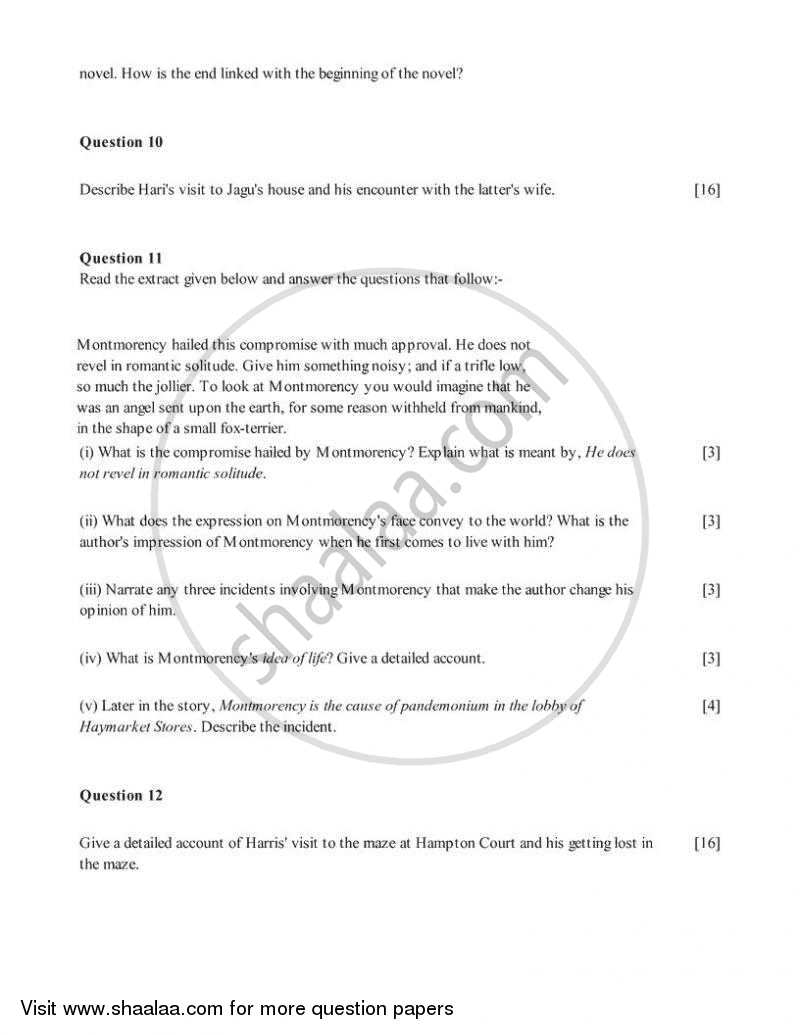 English 2 (Literature in English) 2005-2006 ICSE Class 10  - CISCE (Council for the Indian School Certificate Examinations) question paper with PDF download