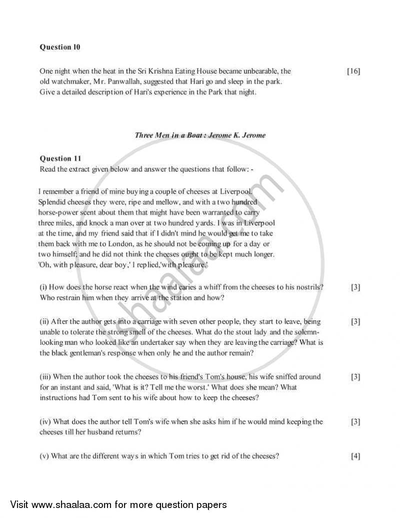 English 2 (Literature in English) 2007-2008 ICSE Class 10  - CISCE (Council for the Indian School Certificate Examinations) question paper with PDF download