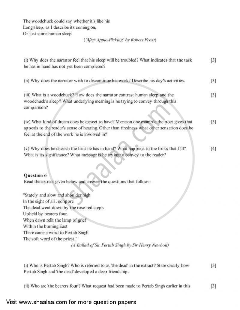 English 2 (Literature in English) 2007-2008 ICSE Class 10  - CISCE (Council for the Indian School Certificate Examinations) question paper with PDF download