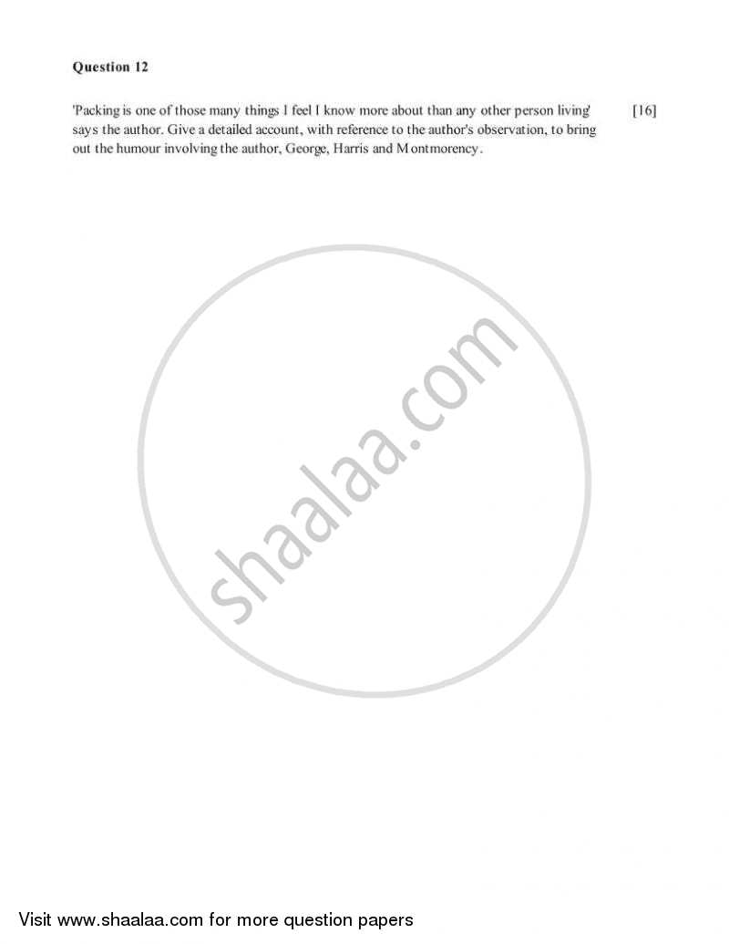 English 2 (Literature in English) 2007-2008 ICSE Class 10  - CISCE (Council for the Indian School Certificate Examinations) question paper with PDF download