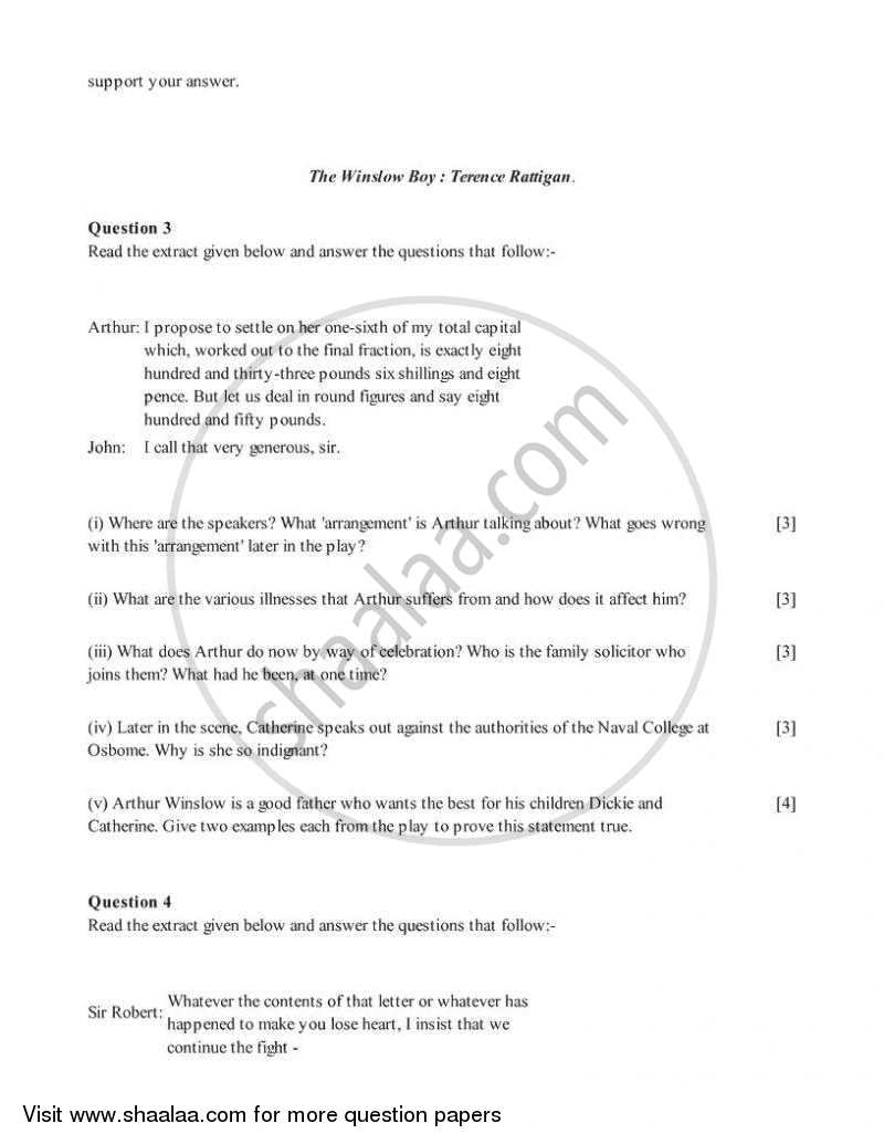 English 2 (Literature in English) 2007-2008 ICSE Class 10  - CISCE (Council for the Indian School Certificate Examinations) question paper with PDF download