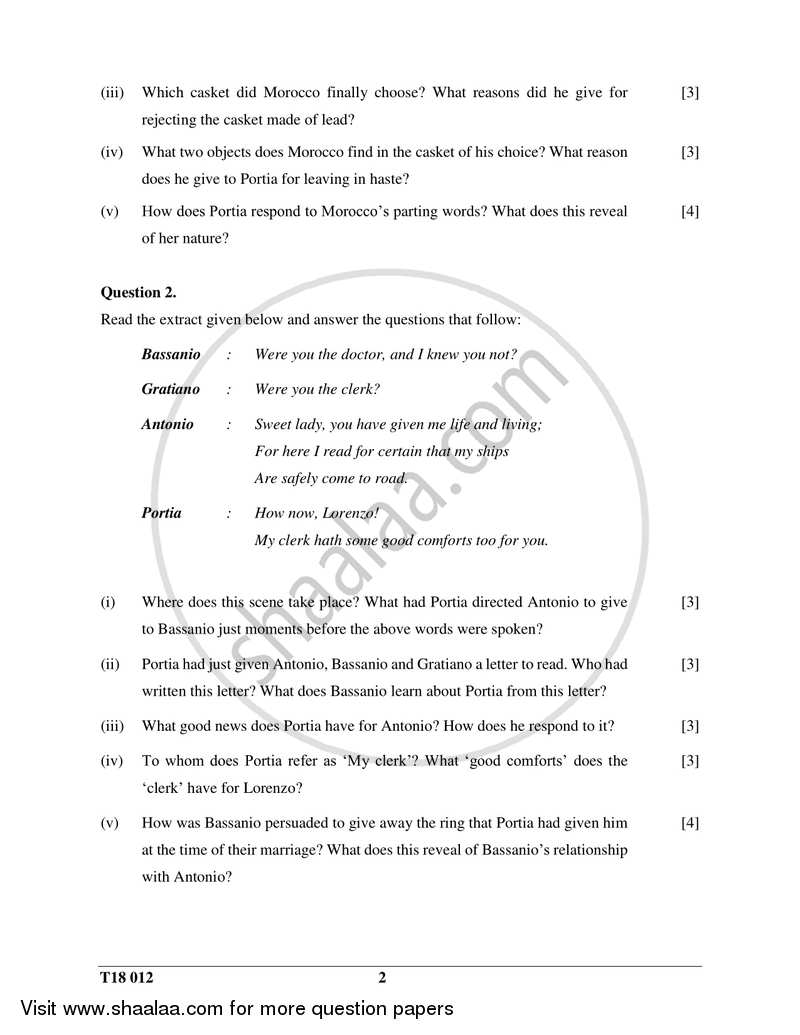 English 2 (Literature in English) 2017-2018 ICSE Class 10  - CISCE (Council for the Indian School Certificate Examinations) question paper with PDF download