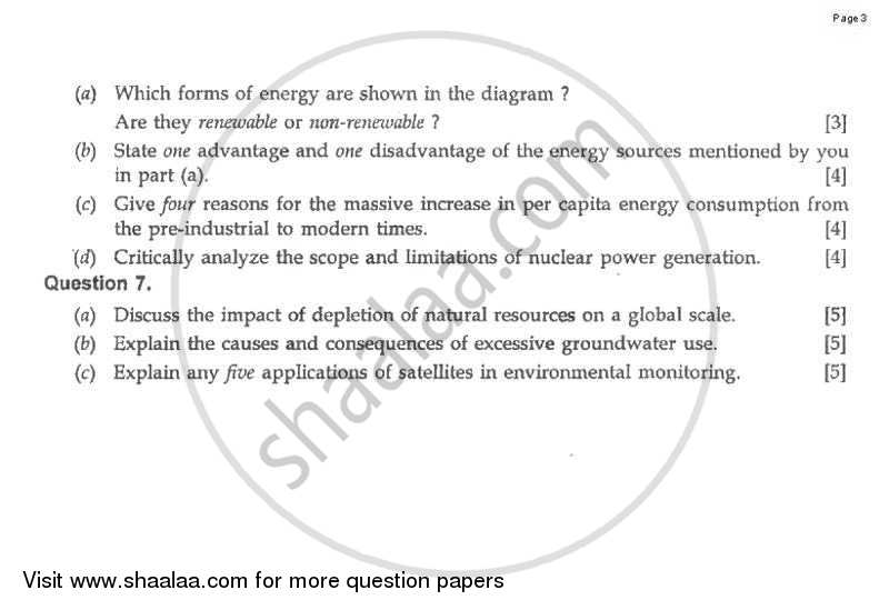 Environmental Applications 2008-2009 ICSE Class 10  - CISCE (Council for the Indian School Certificate Examinations) question paper with PDF download