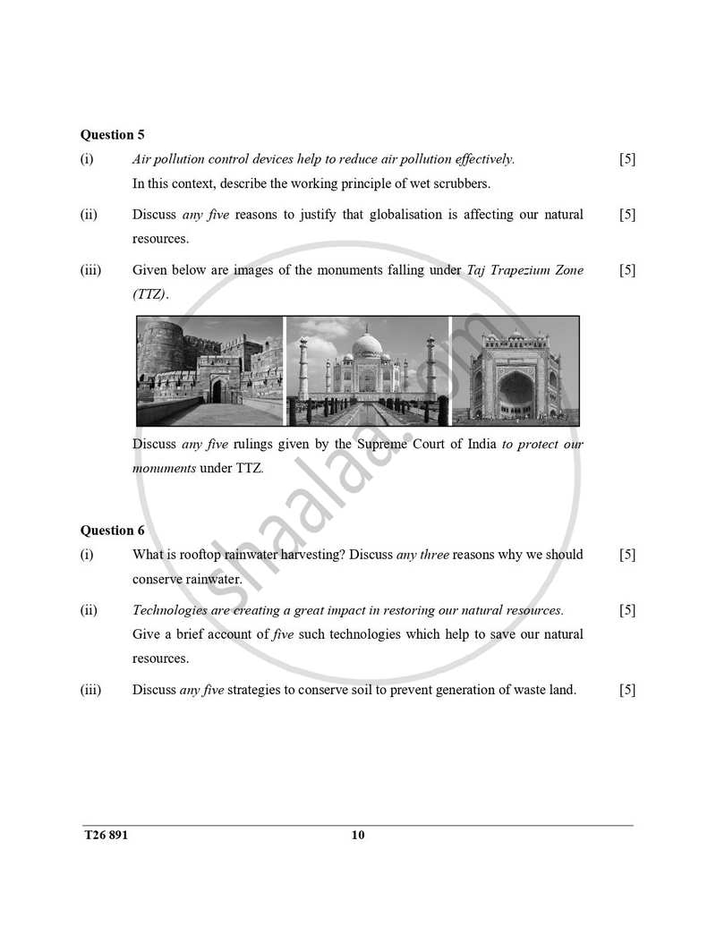 Environmental Applications 2025-2026 ICSE Class 10 - CISCE (Council for the Indian School Certificate Examinations) question paper with PDF download