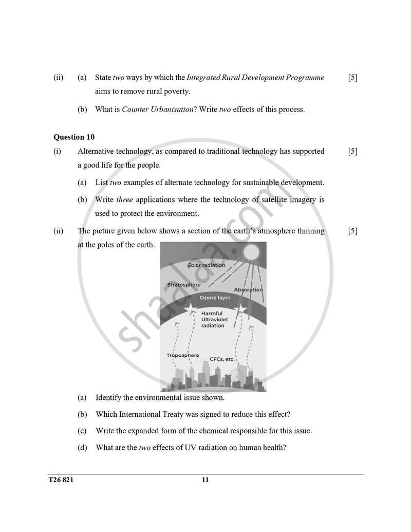 Environmental Science 2025-2026 ICSE Class 10 - CISCE (Council for the Indian School Certificate Examinations) question paper with PDF download