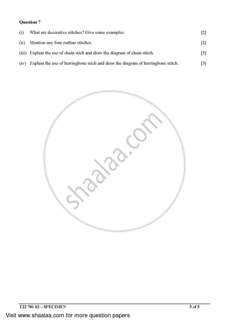 Fashion Designing 2021-2022 ICSE Class 10  - CISCE (Council for the Indian School Certificate Examinations) question paper with PDF download