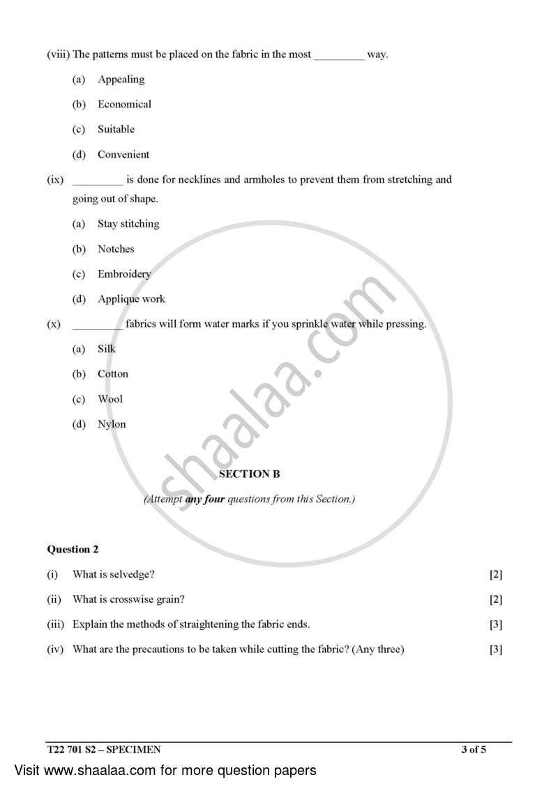 Fashion Designing 2021-2022 ICSE Class 10  - CISCE (Council for the Indian School Certificate Examinations) question paper with PDF download