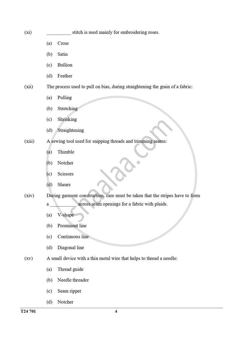 Fashion Designing 2023-2024 ICSE Class 10 - CISCE (Council for the Indian School Certificate Examinations) question paper with PDF download