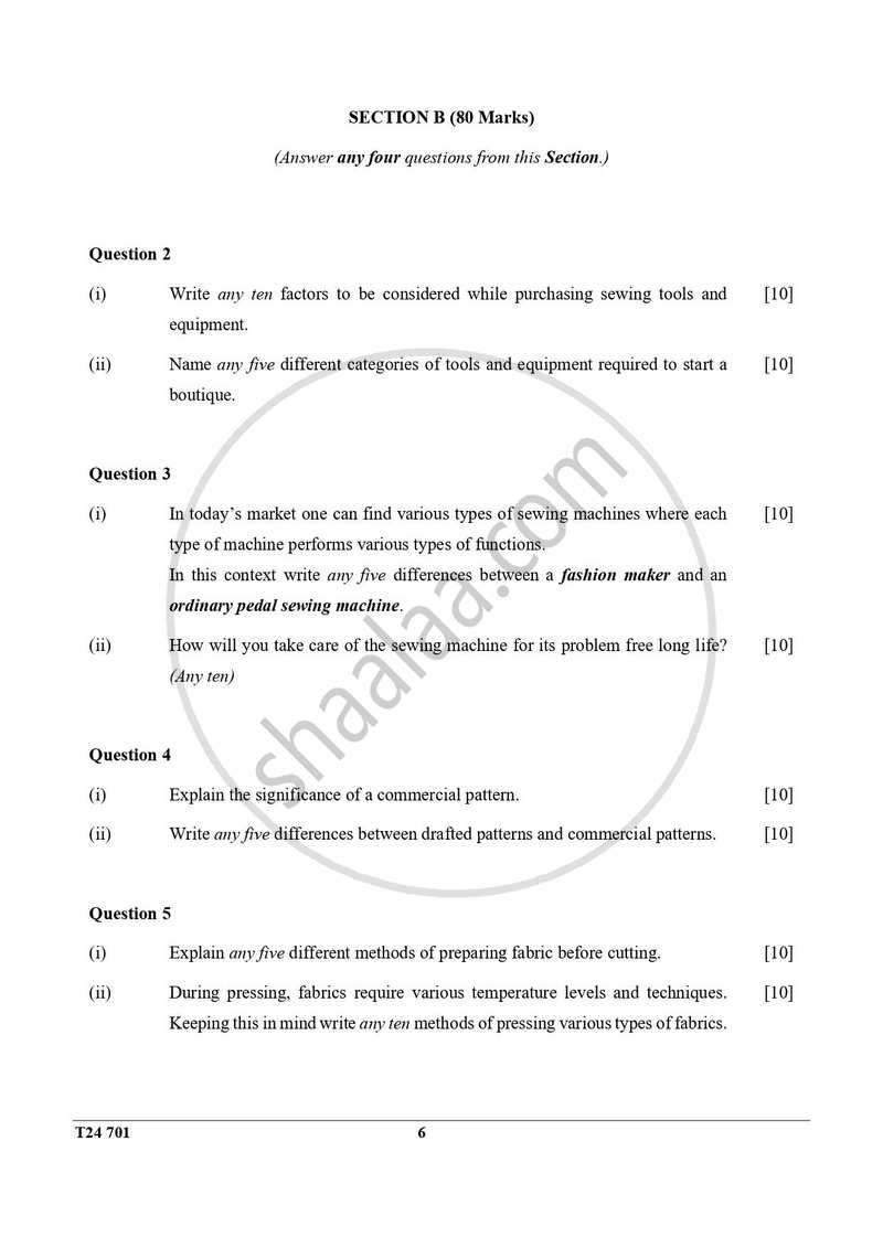 Fashion Designing 2023-2024 ICSE Class 10 - CISCE (Council for the Indian School Certificate Examinations) question paper with PDF download