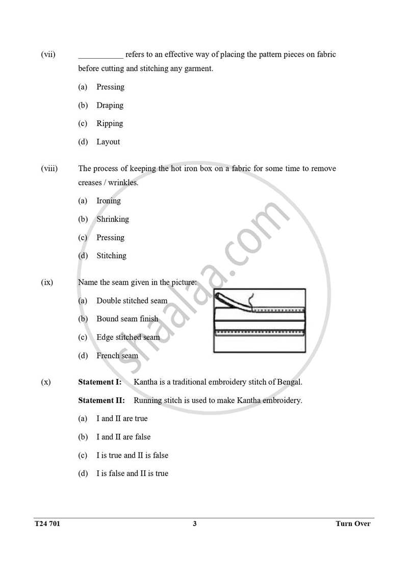 Fashion Designing 2023-2024 ICSE Class 10 - CISCE (Council for the Indian School Certificate Examinations) question paper with PDF download