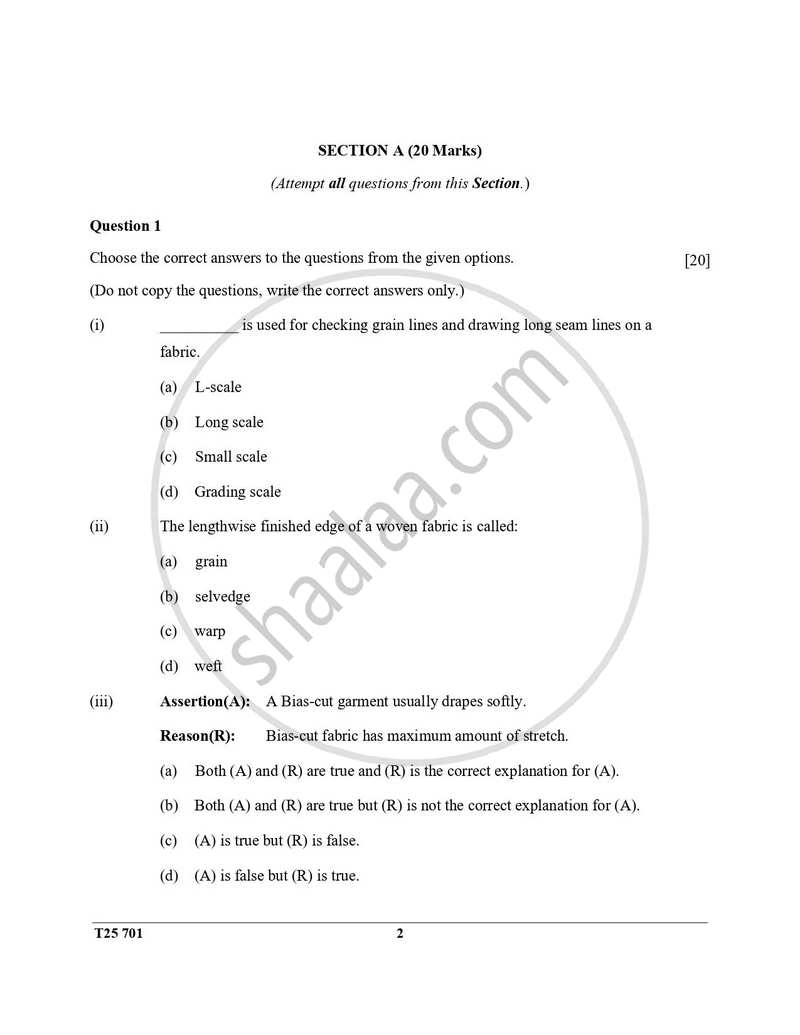 Fashion Designing 2024-2025 ICSE Class 10  - CISCE (Council for the Indian School Certificate Examinations) question paper with PDF download