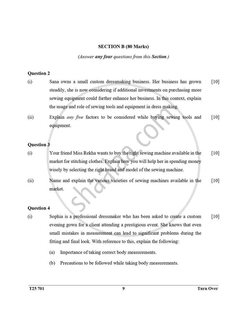 Fashion Designing 2024-2025 ICSE Class 10  - CISCE (Council for the Indian School Certificate Examinations) question paper with PDF download