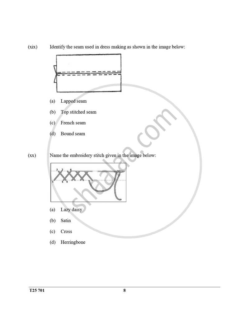 Fashion Designing 2024-2025 ICSE Class 10  - CISCE (Council for the Indian School Certificate Examinations) question paper with PDF download