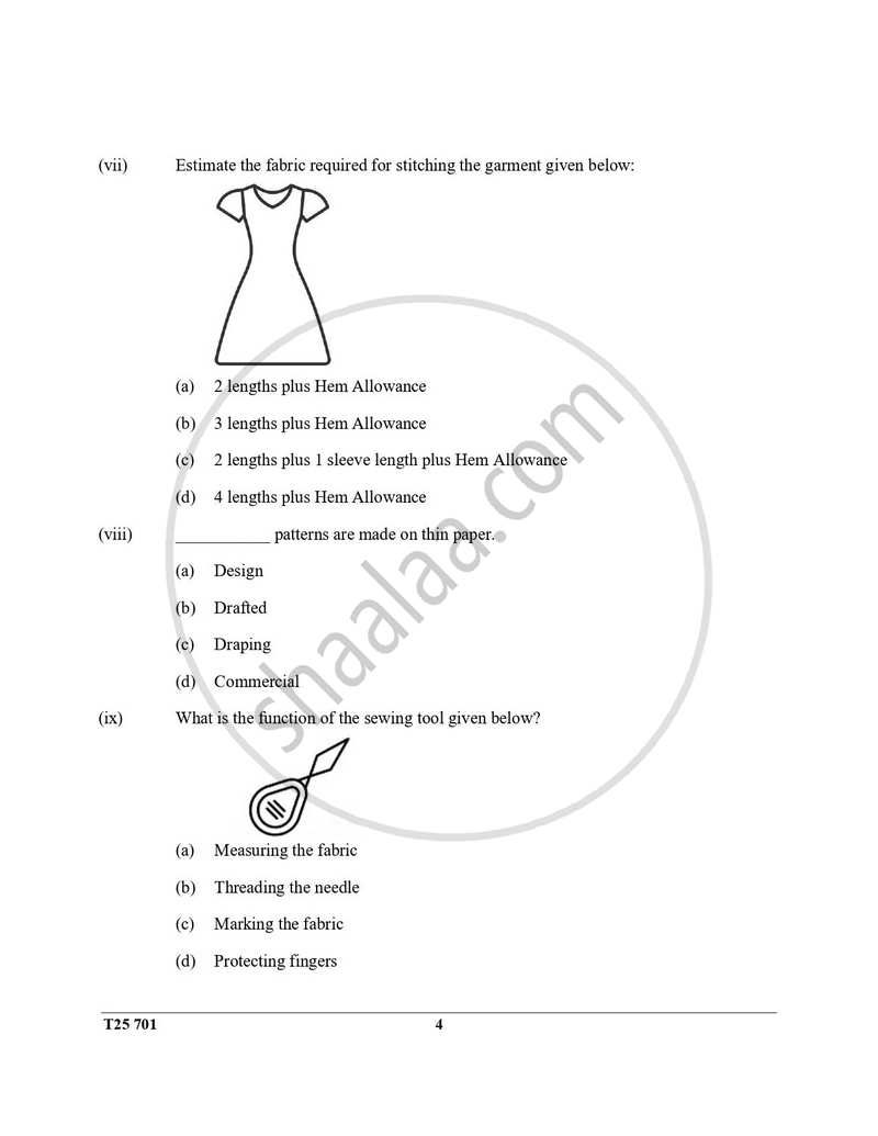 Fashion Designing 2024-2025 ICSE Class 10  - CISCE (Council for the Indian School Certificate Examinations) question paper with PDF download