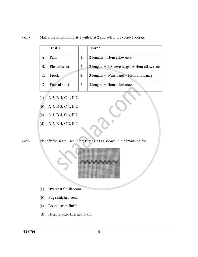 Fashion Designing 2025-2026 ICSE Class 10 - CISCE (Council for the Indian School Certificate Examinations) question paper with PDF download