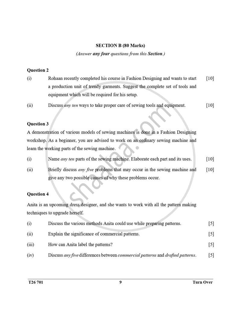 Fashion Designing 2025-2026 ICSE Class 10 - CISCE (Council for the Indian School Certificate Examinations) question paper with PDF download