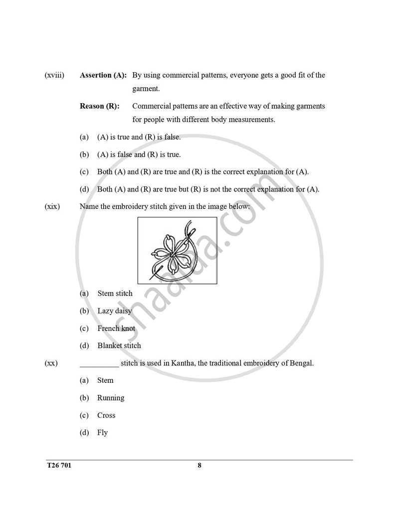 Fashion Designing 2025-2026 ICSE Class 10 - CISCE (Council for the Indian School Certificate Examinations) question paper with PDF download