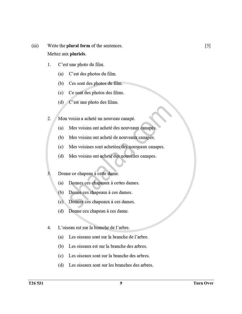 French 2025-2026 ICSE Class 10 - CISCE (Council for the Indian School Certificate Examinations) question paper with PDF download