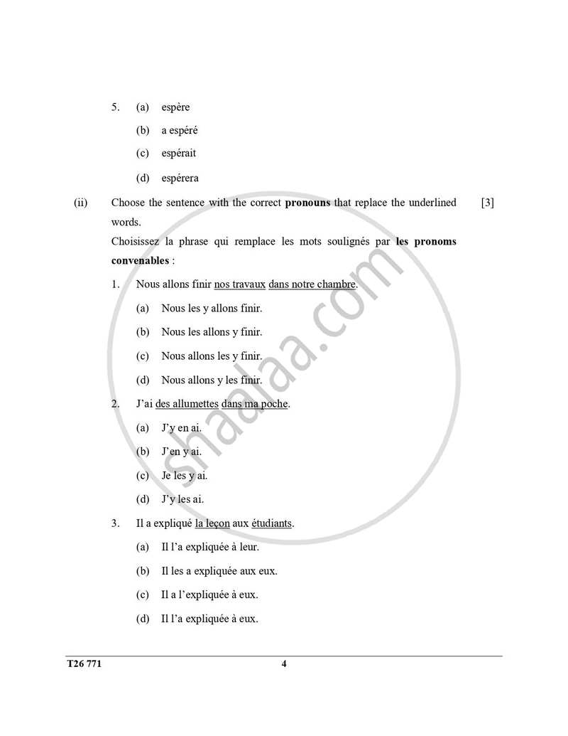 French 2025-2026 ICSE Class 10 - CISCE (Council for the Indian School Certificate Examinations) question paper with PDF download