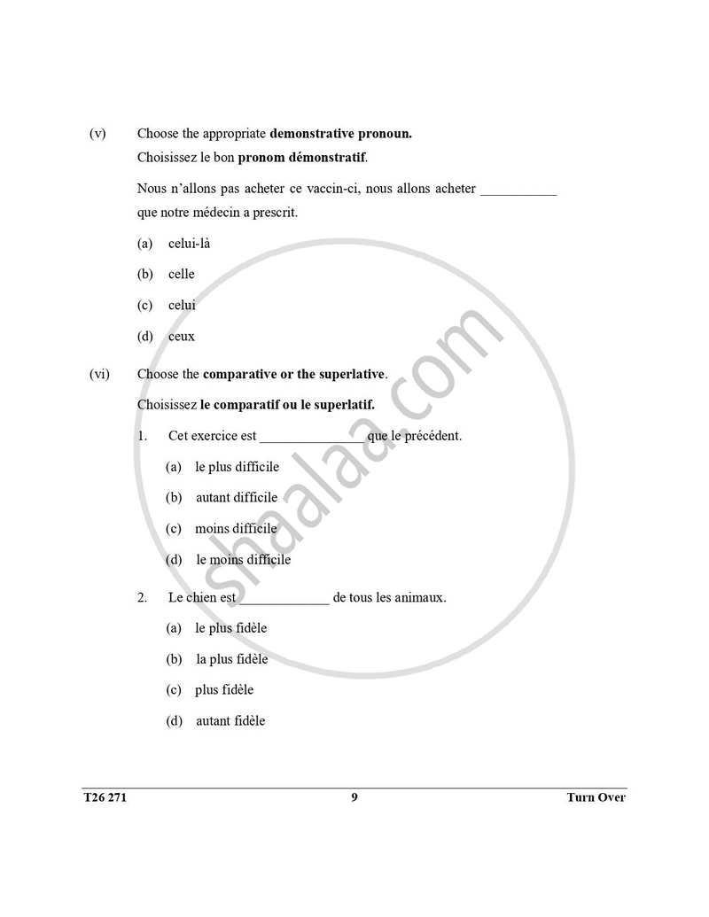 French 2025-2026 ICSE Class 10 - CISCE (Council for the Indian School Certificate Examinations) question paper with PDF download