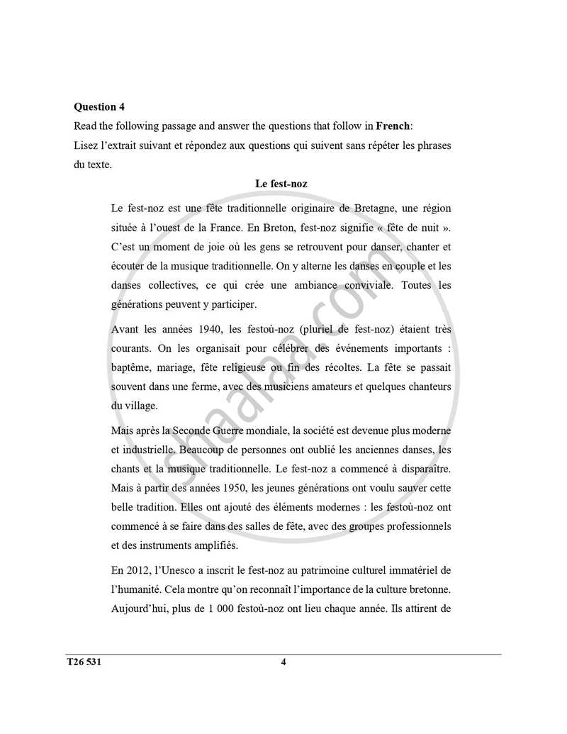 French 2025-2026 ICSE Class 10 - CISCE (Council for the Indian School Certificate Examinations) question paper with PDF download