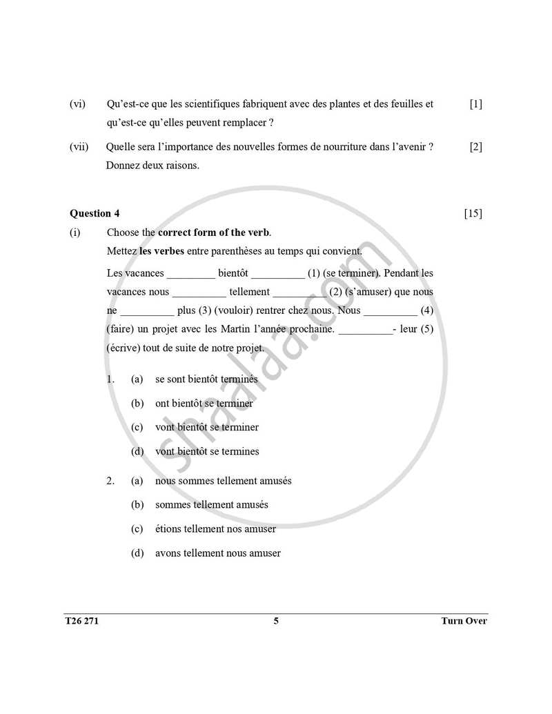 French 2025-2026 ICSE Class 10 - CISCE (Council for the Indian School Certificate Examinations) question paper with PDF download