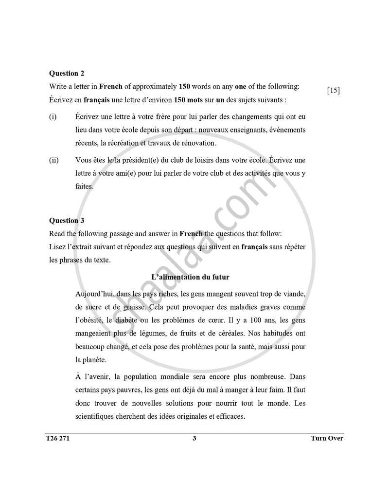 French 2025-2026 ICSE Class 10 - CISCE (Council for the Indian School Certificate Examinations) question paper with PDF download