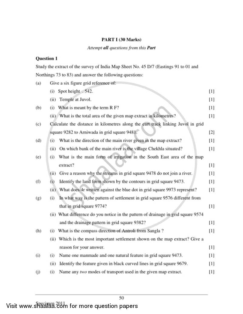 Geography 2016-2017 ICSE Class 10  - CISCE (Council for the Indian School Certificate Examinations) question paper with PDF download