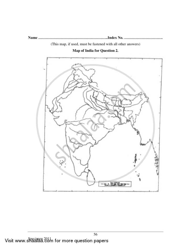 Geography 2016-2017 ICSE Class 10  - CISCE (Council for the Indian School Certificate Examinations) question paper with PDF download