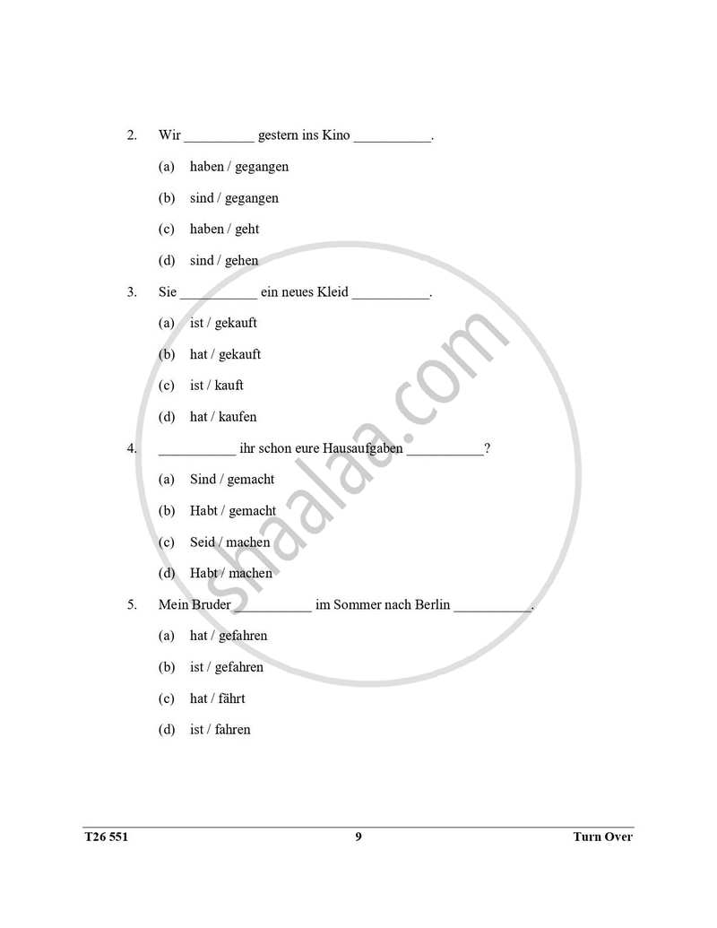 German 2025-2026 ICSE Class 10  - CISCE (Council for the Indian School Certificate Examinations) question paper with PDF download