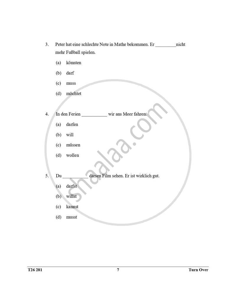 German 2025-2026 ICSE Class 10 - CISCE (Council for the Indian School Certificate Examinations) question paper with PDF download