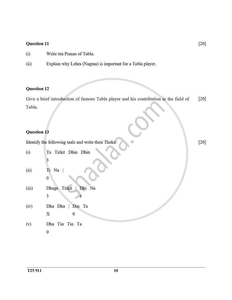 Hindustani Music 2024-2025 ICSE Class 10  - CISCE (Council for the Indian School Certificate Examinations) question paper with PDF download