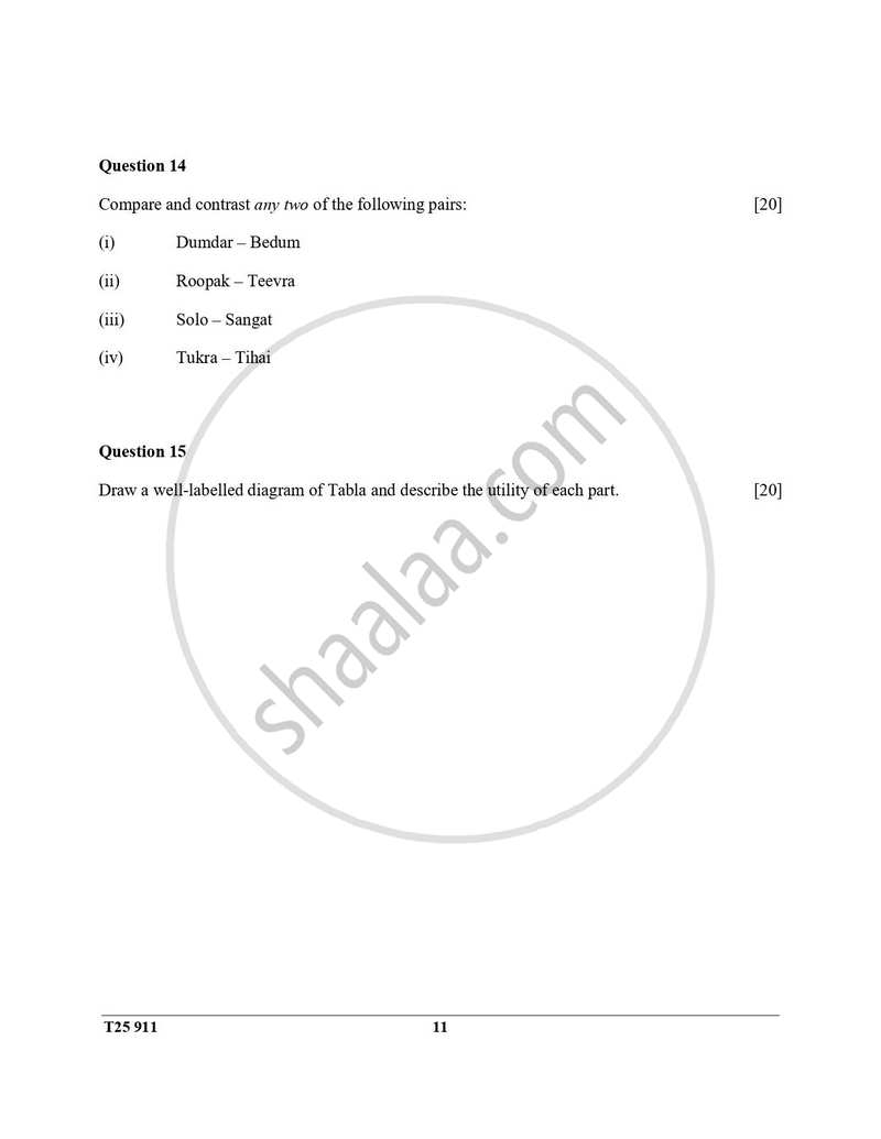 Hindustani Music 2024-2025 ICSE Class 10  - CISCE (Council for the Indian School Certificate Examinations) question paper with PDF download