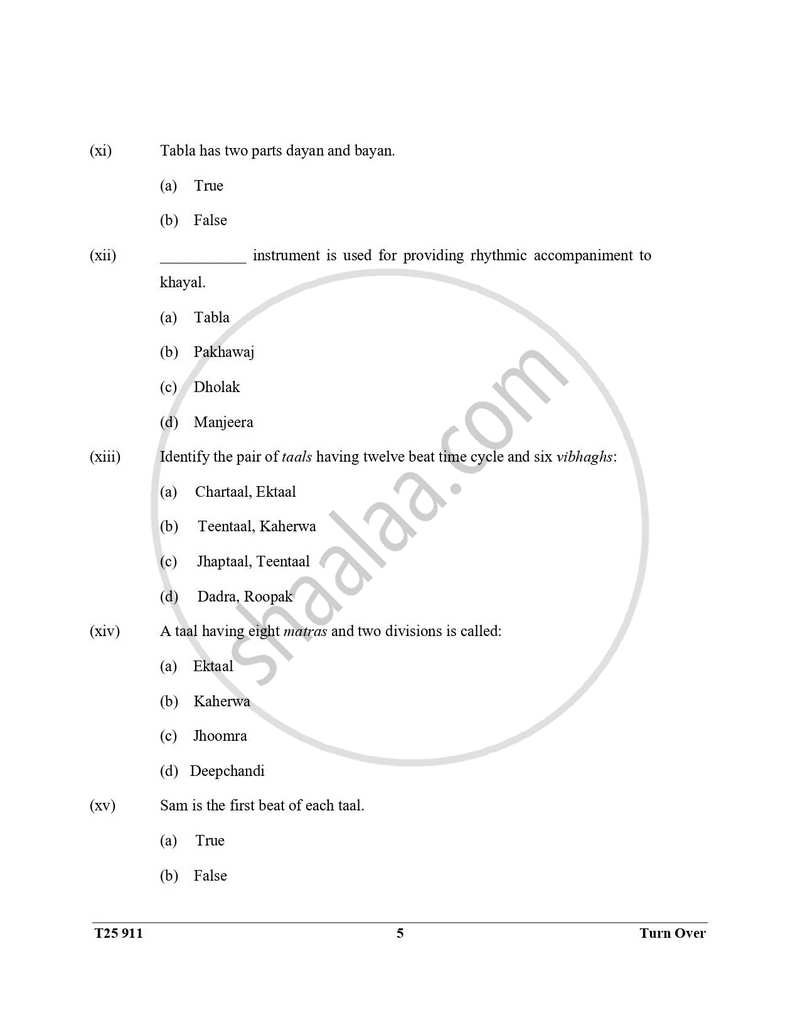 Hindustani Music 2024-2025 ICSE Class 10  - CISCE (Council for the Indian School Certificate Examinations) question paper with PDF download