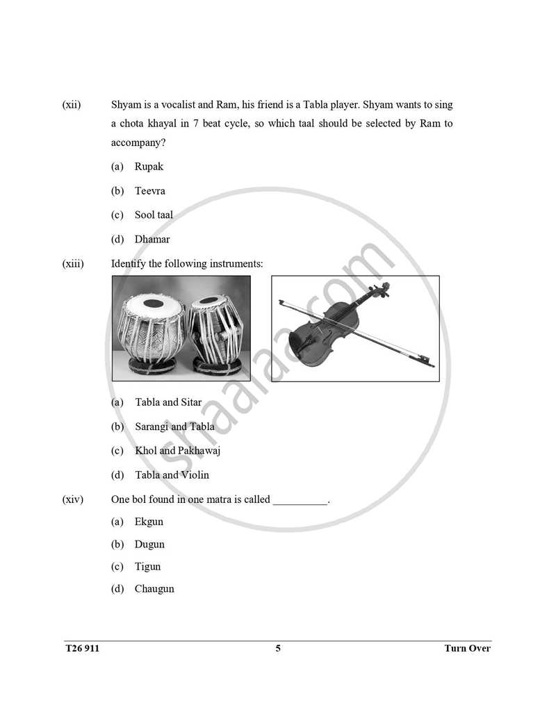 Hindustani Music 2025-2026 ICSE Class 10 - CISCE (Council for the Indian School Certificate Examinations) question paper with PDF download