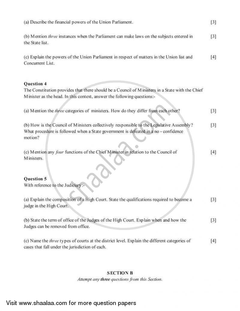 History and Civics 2005-2006 ICSE Class 10  - CISCE (Council for the Indian School Certificate Examinations) question paper with PDF download