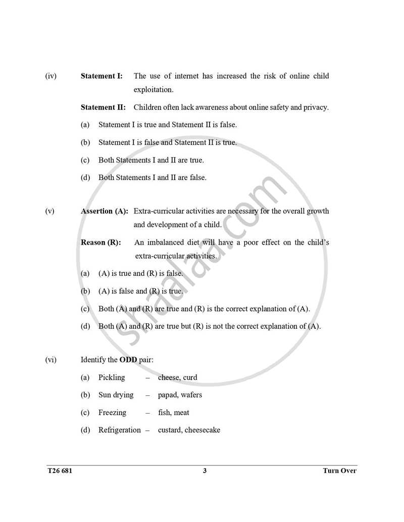 Home Science 2025-2026 ICSE Class 10 - CISCE (Council for the Indian School Certificate Examinations) question paper with PDF download