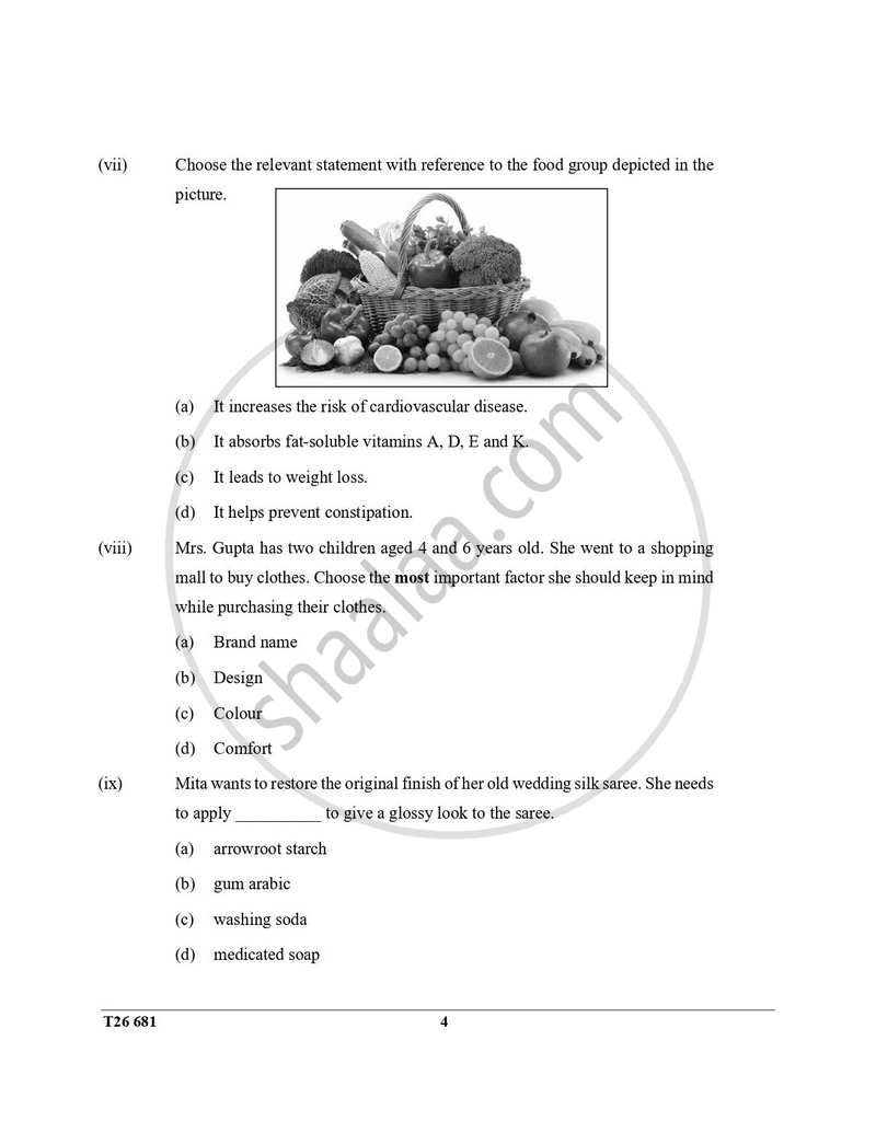 Home Science 2025-2026 ICSE Class 10 - CISCE (Council for the Indian School Certificate Examinations) question paper with PDF download