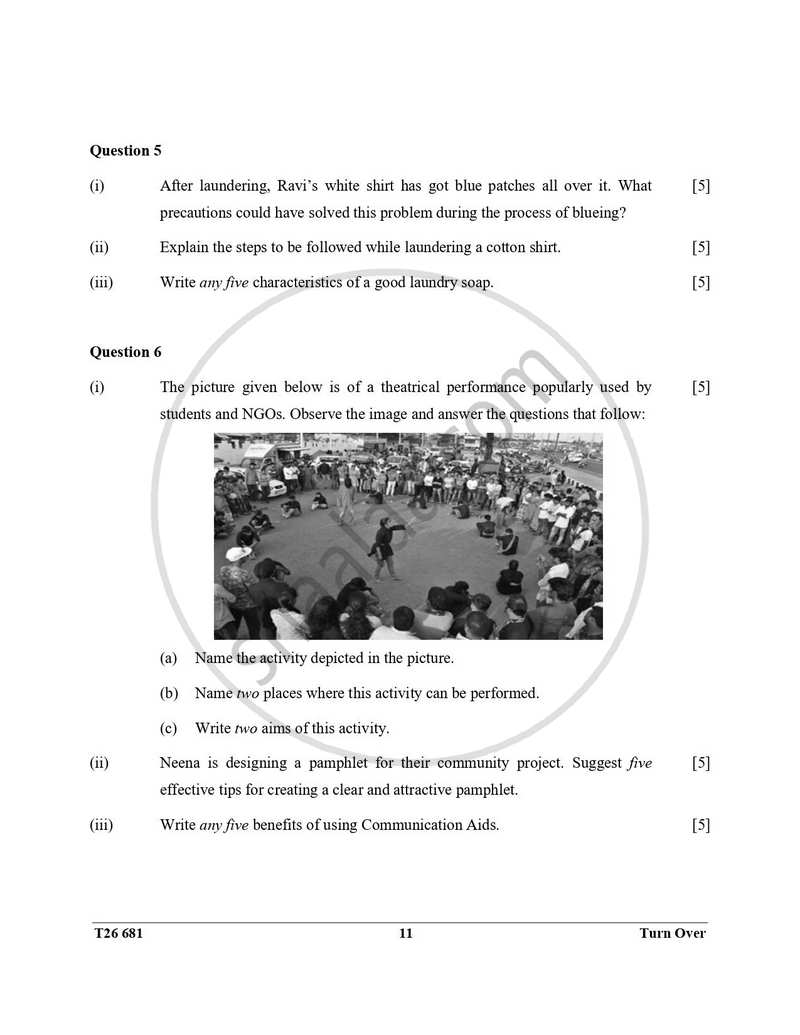 Home Science 2025-2026 ICSE Class 10 - CISCE (Council for the Indian School Certificate Examinations) question paper with PDF download