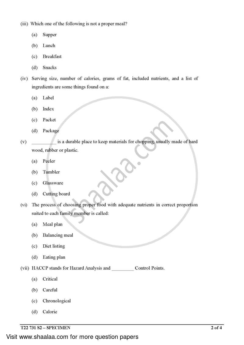 Hospitality Management 2021-2022 ICSE Class 10  - CISCE (Council for the Indian School Certificate Examinations) question paper with PDF download
