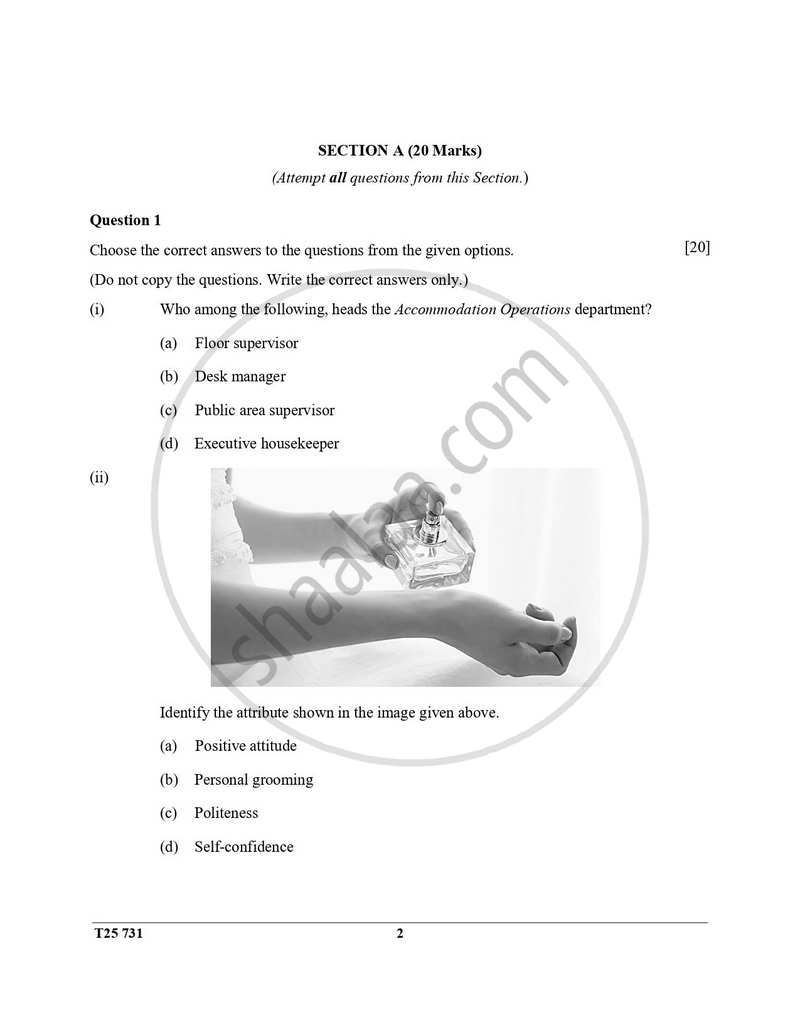 Hospitality Management 2024-2025 ICSE Class 10  - CISCE (Council for the Indian School Certificate Examinations) question paper with PDF download